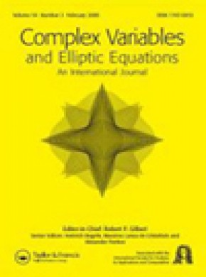 Complex Variables And Elliptic Equations