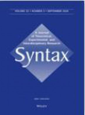 Syntax-a Journal Of Theoretical Experimental And Interdisciplinary Research雜志